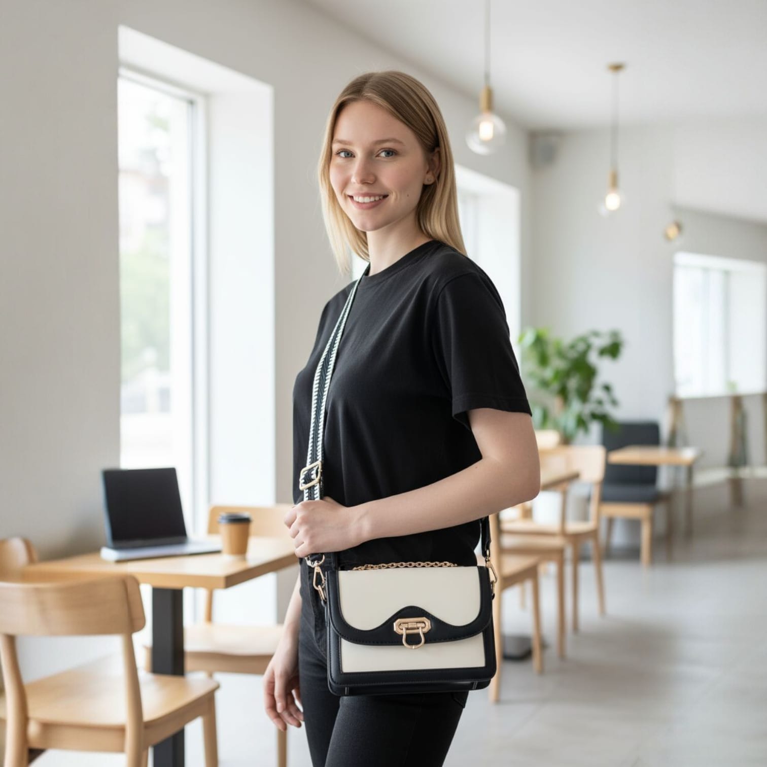 Bolso Manos Libres Negro * Natural